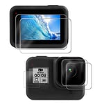 Kuptone Protecteur d'écran pour GoPro Hero 8 Black, Verre Trempé Ultra-Clair Protecteur d'écran Accessoire de Protection d'objectif pour GoPro Hero 8 Black
