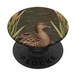 Cool Pattern Of Duck In Cattail And Water Reed PopSockets Swappable PopGrip