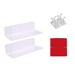 Dcolor 2PCS Acrylic Floating Wall Shelves Damage-Free Expand Space, Small Display Shelf for Smart Speaker/Action Figures White