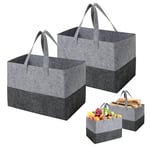 Cozary 2 Pièces Sac Pochette en Mousse, 38x25x25cm Corbeille en Bois Pliable, Sac à Courses en Mousse, Panier de Courses en Mousse Sacs de Rangement pour Bois, Journaux - Gris