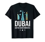 Dubai United Arab Emirates Uae City Skyline Map T-Shirt