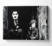 Charlie Chaplin The Kid Canvas Print Wall Art - Extra Large 32 x 48 Inches