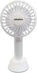 Mini Portable Travel Hand Held Fan Battery Powered USB Rechargeable Lightweight Handheld Electric Charging Fan- White