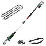 Bosch Cordless Telescopic Chainsaw UniversalChainPole 18 (with 18 V Lithium-Ion Battery, in Carton Packaging) + Bosch Universal Chain 18 Replacement Chain (in Blister Pack)