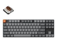 Keychron K1 Max - Tangentbord - Qmk/Via, Anpassat Mekaniskt - 80% - Tkl - Bakgrundsbelyst - Trådlös - Usb-C, Bluetooth 5.1 - Tangentbrytare: Gateron Low Profile Brown (Hot-Swappable)