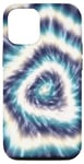 Coque pour iPhone 14 Tie-Dye Bleu Spirale Tie-Dye Design Coloré Summer Vibes