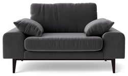 Swoon Tulum Velvet Cuddle Chair - Granite Grey