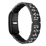 18mm Huawei TalkBand B5 rhinestone stainless steel watch band - Black