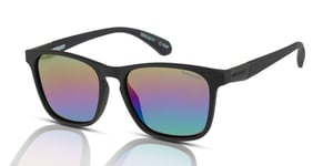 Superdry SDS-5017 Men's Sunglasses 104P Rubberised Black/Oil Slick Mirror