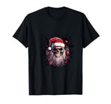 Christmas Santa Skull Xmas Portrait Artwork Pop Art T-Shirt