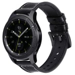 Fullife Compatible with Galaxy Watch 42mm Strap Leather and Silicone Hybrid Sports Band Replacement for Galaxy Watch Active 2 Straps 40mm 44mm Galaxy Watch 3 41mm Smart Watch, Black