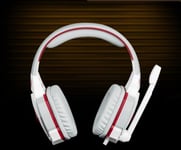 Earphone Kotion Chaque G4000 3.5mm Over-Ear Gameing Casque 7.1 Surround Fone De Ouvido / Jeu Casque Écouteur Microphone Pour Pc Gamer White + Red