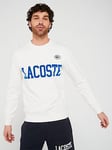 Lacoste French Iconics Logo Sweatshirt - Off White, Off White, Size M, Men