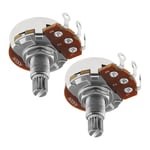 2PCS Metric 18mm Split Shaft Pots A500K Mini Potentiometers for Electric Guitar