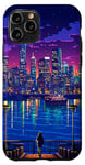 iPhone 11 Pro New York City View Synthwave Retro Pixel Art Case