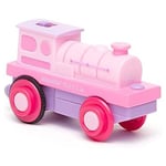 Bigjigs Battery Operated Powerful Pink Loco Wooden Train Set Play Toy Age 3+ New