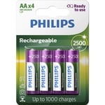 Philips uppladdningsbara AA batterier, 4 st.