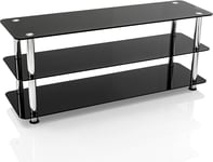 Mountright Universal 1150 Black Glass & Chrome TV Stand for up to 55" TVs