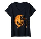 Womens Astronaut enjoying a drink moon - For Men and Women V-Neck T-Shirt