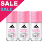 Adidas Women Control Roll-on Deodorant Antiperspirant Ultra Protection 3 x 50ml