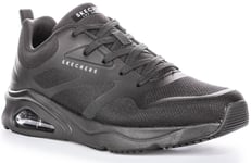 Skechers Tres Air Uno Revolution Airy Lace up Trainer Black Mens UK 6 - 12