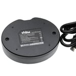 vhbw Chargeur de batterie double USB compatible avec Came-TV Ultra Slim 576B 3200 -5800 K caméra, DSLR, action-cam