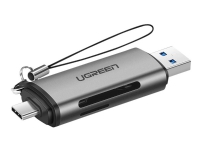 Ugreen - Kortläsare - 2-i-1 (MMC, SD, RS-MMC, microSD, SDHC, microSDHC, SDXC, microSDXC) - USB 3.0/USB-C