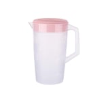 Clear Plastic Pitcher with Lid Large Pitcher Resistant Hot Cold Water Carafe Water Jug for Juice Beverage Jar Ice Tea Kettle 2000ml (Pink)