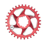 Funn Solo DX Narrow Wide Chainring for 9 10 11 12 Speed Chain, Fits SRAM Direct Mount Interface Crankset, 6mm Offset, Single Speed Bike Chain Ring for MTB, BMX Bike and Road Bike (34T, Red)