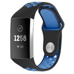 INF Fitbit Charge 3/4 Armband I Silikon Svart/blått - S Biue