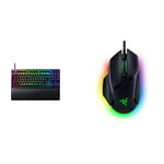 Razer Huntsman V2 Tenkeyless (Red Switch) - Optical Gaming Keyboard, Black & Basilisk V3 - Wired Customisable Gaming Mouse, Black