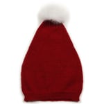 HUTTEliHUT SANTA pixie hat knit merino w/fake fur pompom – red - 0-2år
