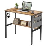 CubiCubi Bureau Informatique Ordinateur - 80 * 40 * 73 cm Simple Bureau Petite PC Table Stable pour Bureau, Domicile, Chambre, Salon, Marron