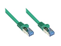 Kabelmeister® Câble patch Ethernet LAN catégorie 6A avec protection des nez d'encliquetage – S/FTP, PiMF, PVC, 500 MHz, sans halogène, compatible 10 Gigabits, vert, 25 m