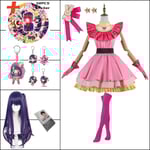 Anime OSHI NO KO Ai Hoshino Cosplay Kostym Klänning Lolita Kjolen Rosa Uniform Kanin Hårnål Halloween Karneval Festkläder S D1