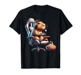 Capybara Popcorn Animal Gaming Controller Headset Gamer T-Shirt
