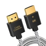 CableCreation Câble HDMI Mâle vers Mâle 4K 60Hz pour Xiaomi Realme TV Box Stick Projecteur LED Xbox Ps4 HDTV SONY TCL LG Samsung, Noir et Blanc - 1.8m