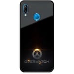 Huawei P20 Lite Svart Mobilskal Med Glas Overwatch Logo