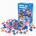 Junior Learning Rainbow Letters and Numbers | Vibrant and Tactile Magnetic Literacy and Numeracy Resources | Approximately 4 cm high, Ages 3-5, Reception - Year 1