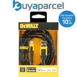 Dewalt MFi-Certified Lightening USB iPhone Charging Cable 10ft 3m Reinforced