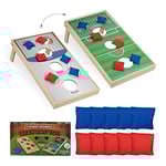 Relaxdays Jeu de Lancer Cornhole, Dimensions : 18 x 29 x 58 cm, 10 Sacs à Lancer, intérieur et extérieur. Multicolore