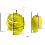 Impressions sur toile Food&Drink Fruits 061 Tableaux modernes pour bar en 5 panneaux déjà montés, prêt à être accroché, 200 x 90 cm
