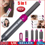 5 in 1 Hair Styler Dryer Volumizer Straightener Curler Hot Air Comb Brush UK