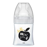 Dodie - Biberon Anti-Colique Sensation+ Verre, NEW YORK, 150ml, 0-6 Mois, Tétine Plate, Débit 1