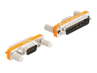Delock - Seriell Adapter - Db-9 (Hane) With Nuts Till Db-25 (Hane) Skruvbar - Silver/Orange