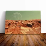 Big Box Art Canvas Print Wall Art Red Planet Mars Space | Mounted and Stretched Box Frame Picture | Home Decor for Kitchen, Living, Dining Room, Bedroom, Hallway, Multi-Colour, 30x20 Inch