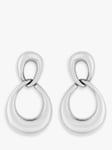 Jon Richard Silver Plated Polish Drop Earrings, Silver