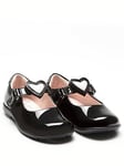 Lelli Kelly Girls Wide Fit Colourissima Heart Dolly School Shoe - Black, Black Patent, Size 9 Younger