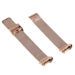 För Fitbit Charge 4 Double Insurance Buckle Milanese Watch Band FDT Rose Gold