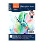 Vaessen Creative Papier Aquarelle Florence A5, Blanc Intense, 300 GSM, Qualité d'artiste, Surface Texturée, 100 Feuilles pour Peindre, Handlettering, Projets d'art et Plus